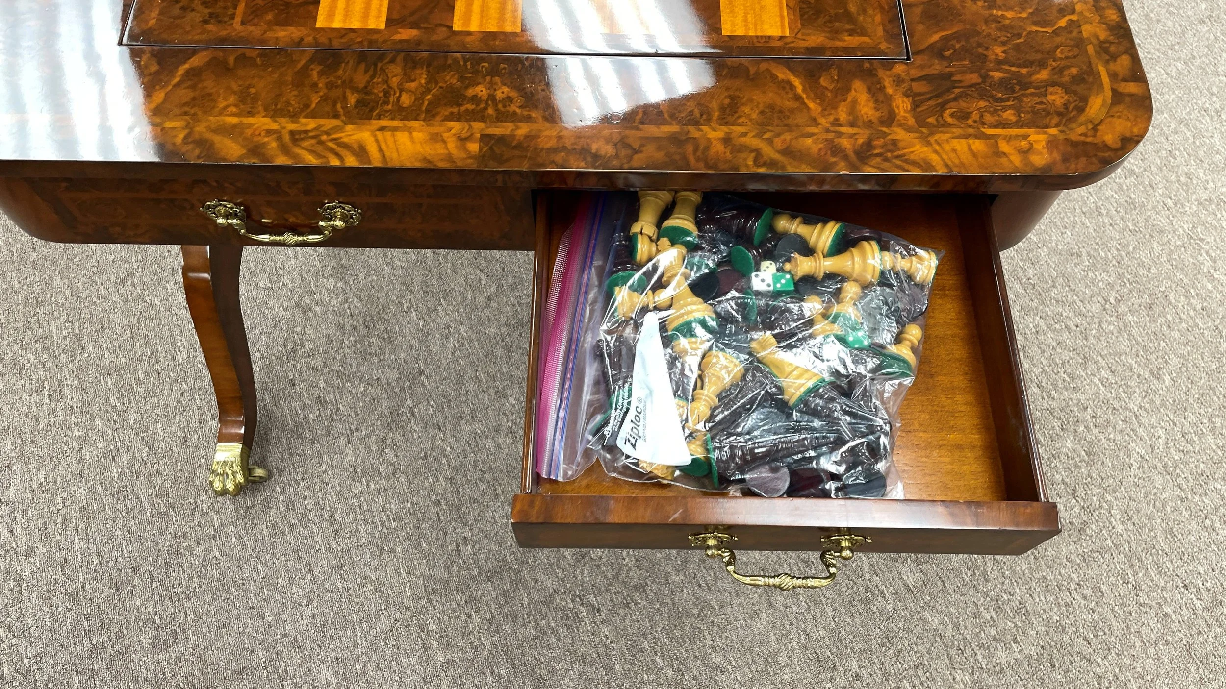 Encore Furniture Gallery-Maitland Smith Mahogany Game Table with 2